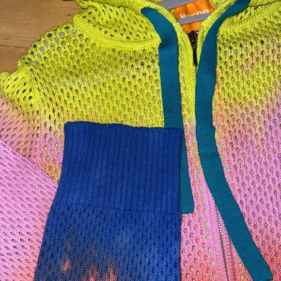 WISPR by Brodie multi color zip up hooded sweater/cardigan  S, CB2344 - Picture 2 of 3